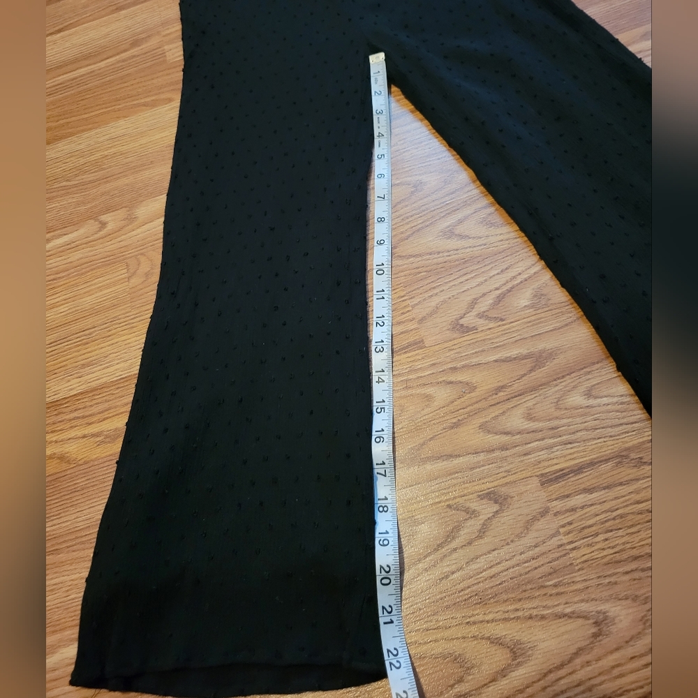 Leeta Black Swiss Dot Lace Wide-Leg Jumpsuit, Medium - Picture 6 of 9